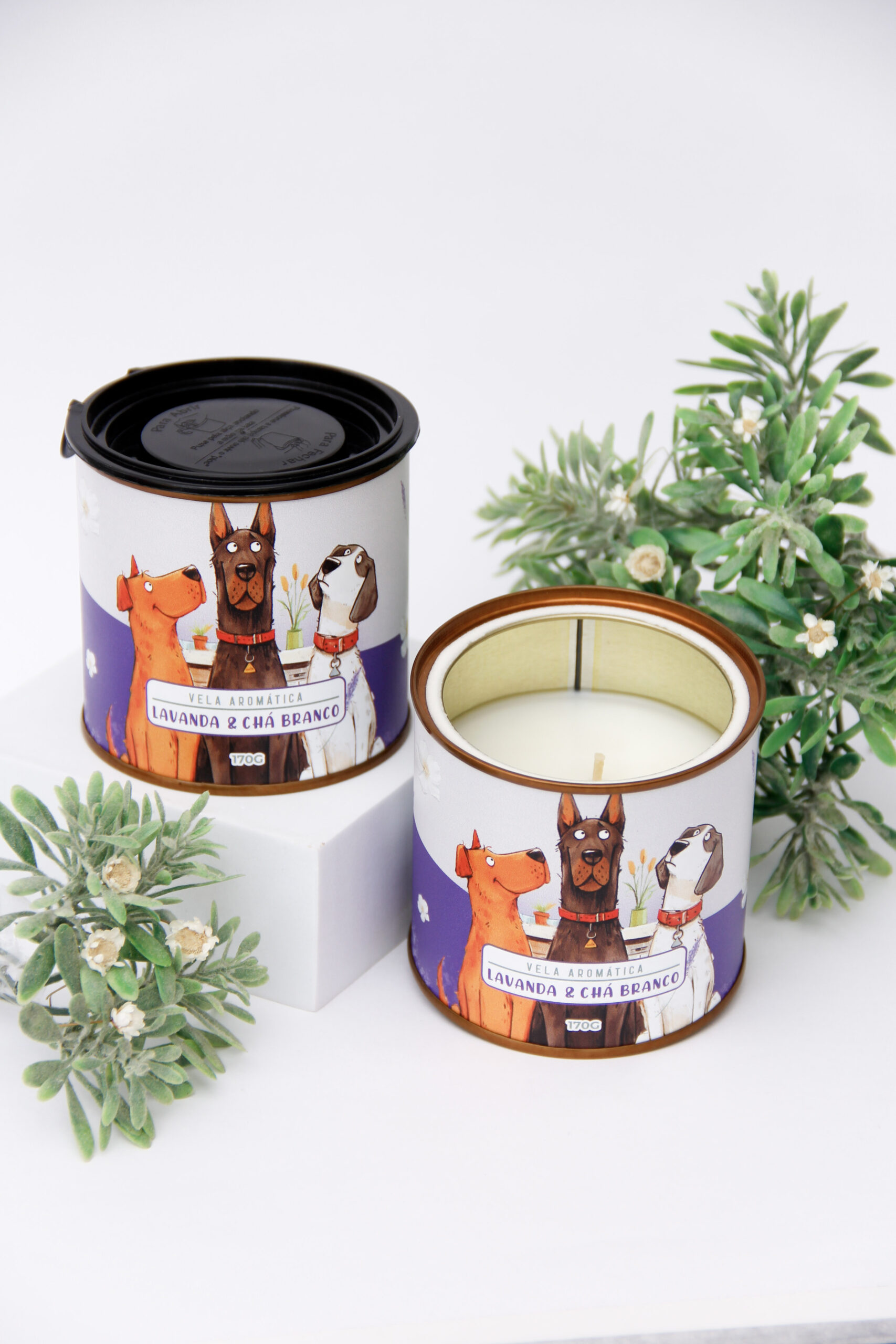 Vela Aromática - 170g - Pet SSavon - Lavanda & Chá Branco